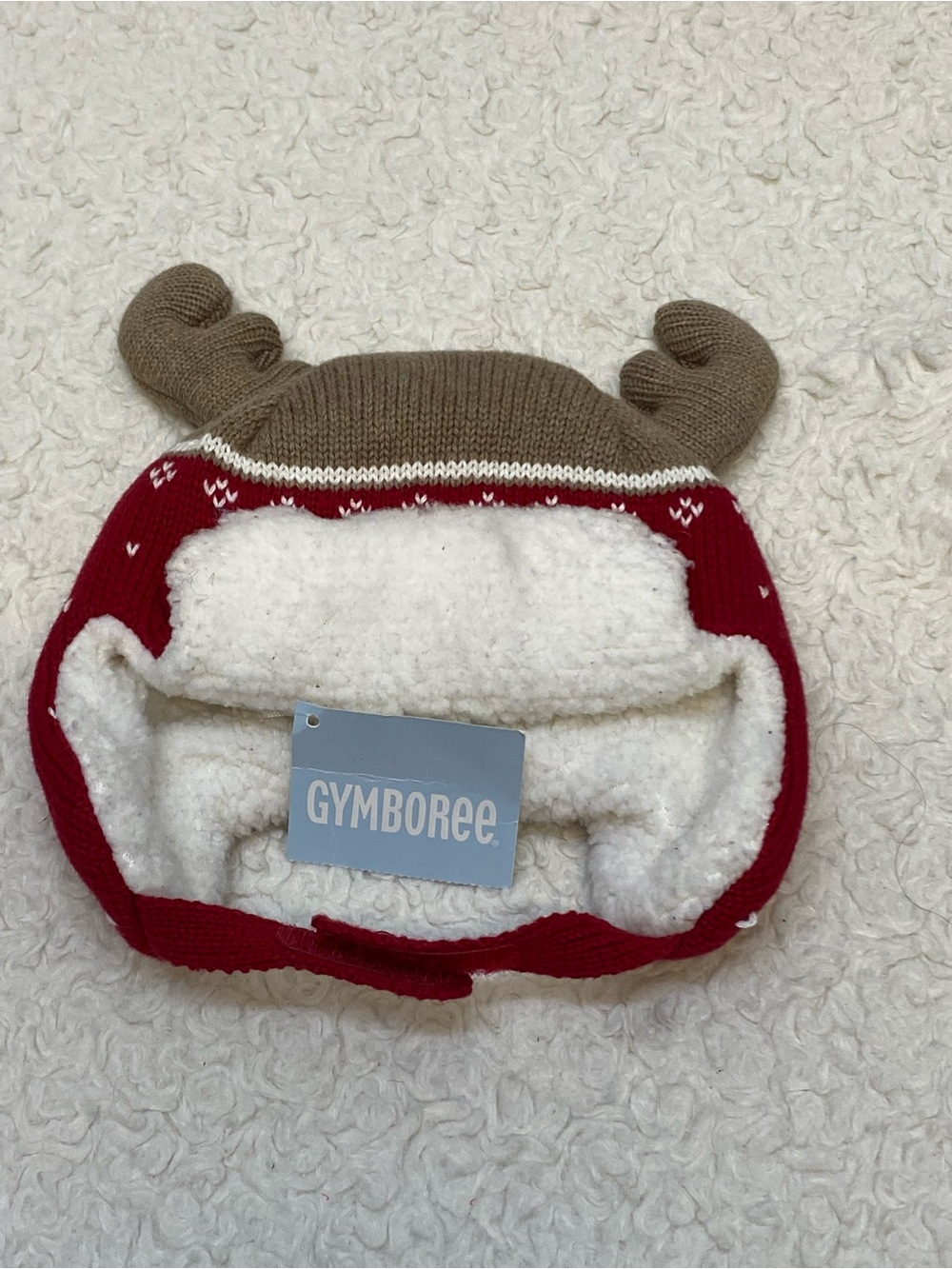Gymboree Reindeer Hat with Fleece Lining kids size 0-3 months